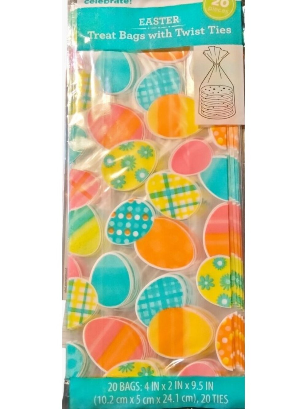 Easter Egg Treat Bags 20 Twist Ties Cookie - Picture 3 of 7
